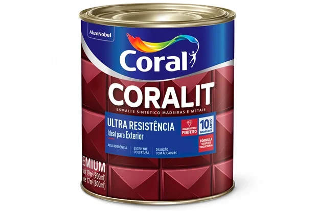 Tinta Esmalte Coralit Acetinado Branco 900Ml Coral